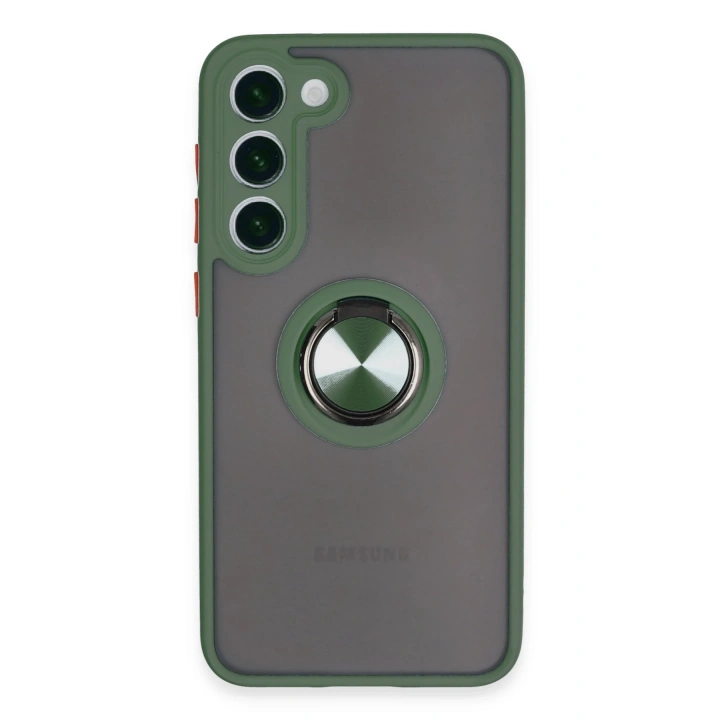 BFS  Samsung Galaxy S23 Plus Kılıf Montreal Yüzüklü Silikon Kapak - Yeşil