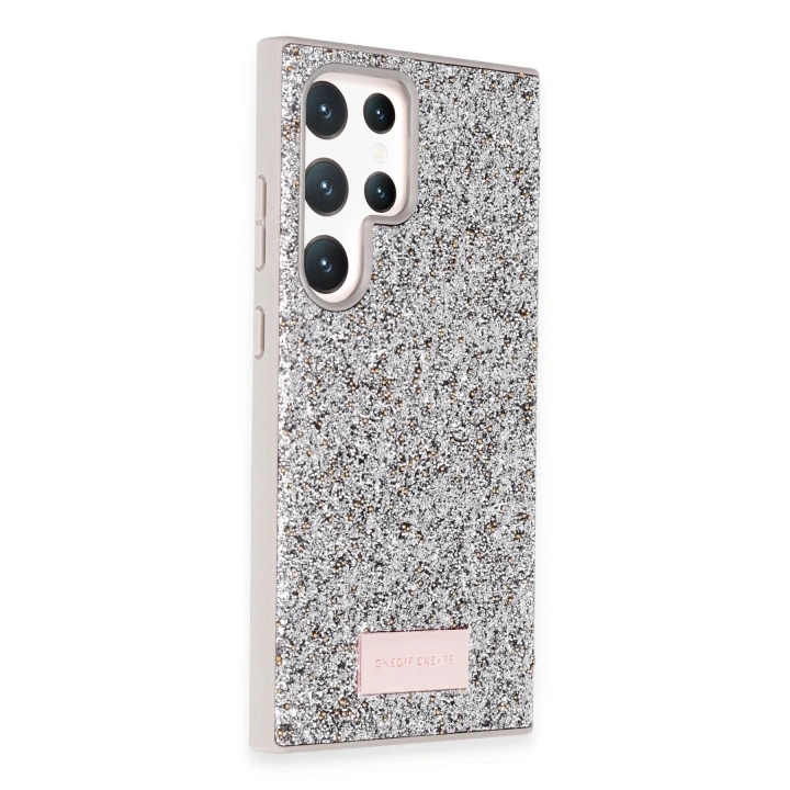 BFS  Samsung Galaxy S23 Ultra Bright Simli Kapak - Gümüş