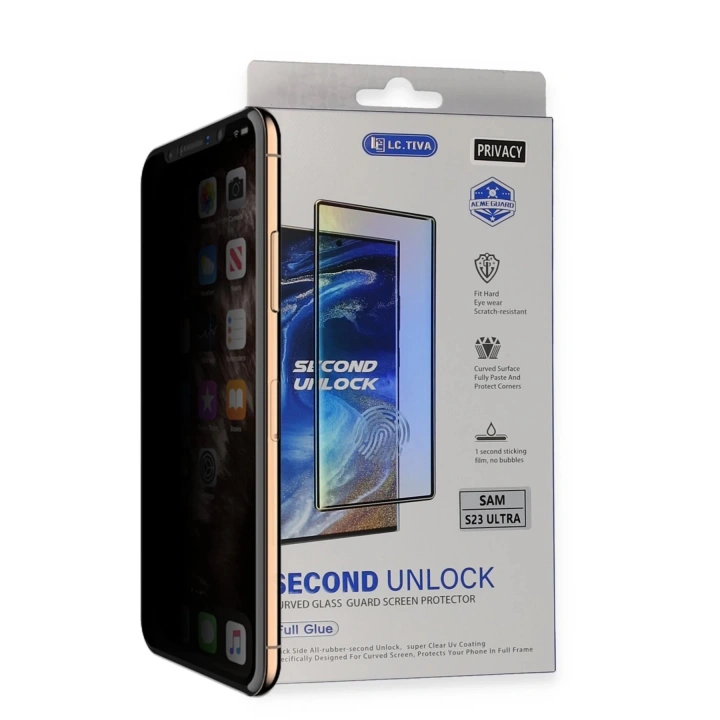 BFS Samsung Galaxy S23 Ultra Durable Full Glue Curved Hayalet Cam