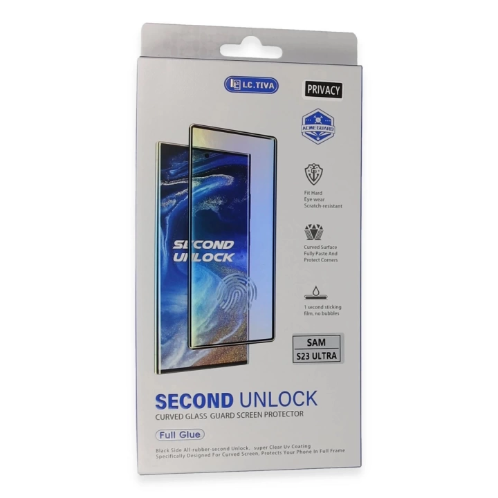 BFS  Samsung Galaxy S23 Ultra Durable Full Glue Curved Hayalet Cam