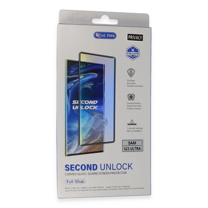 BFS Samsung Galaxy S23 Ultra Durable Full Glue Curved Hayalet Cam