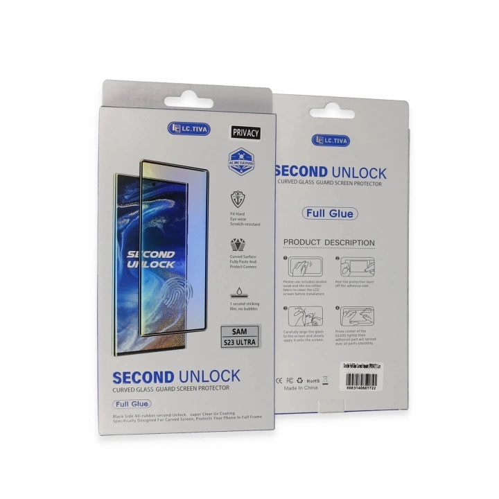 BFS Samsung Galaxy S23 Ultra Durable Full Glue Curved Hayalet Cam