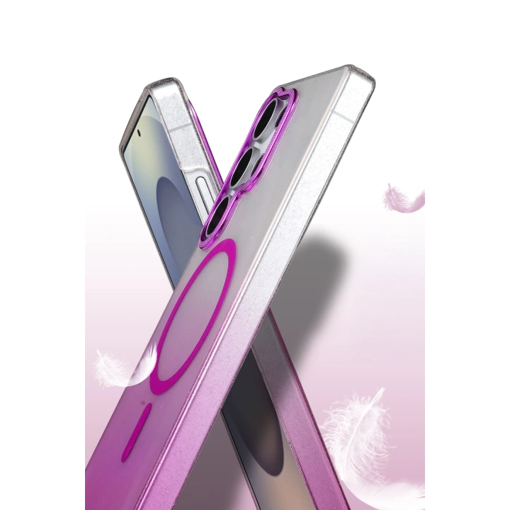 BFS  Samsung Galaxy S23 Ultra Glossy Magsafe Kapak - Pembe