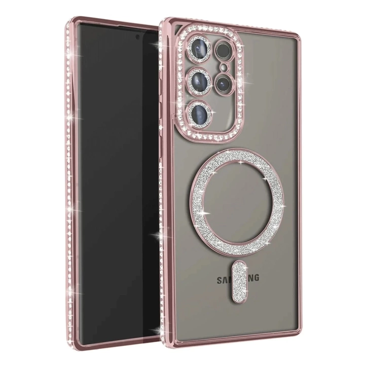 BFS  Samsung Galaxy S23 Ultra Joke Simli Magneticsafe Kılıf - Pembe