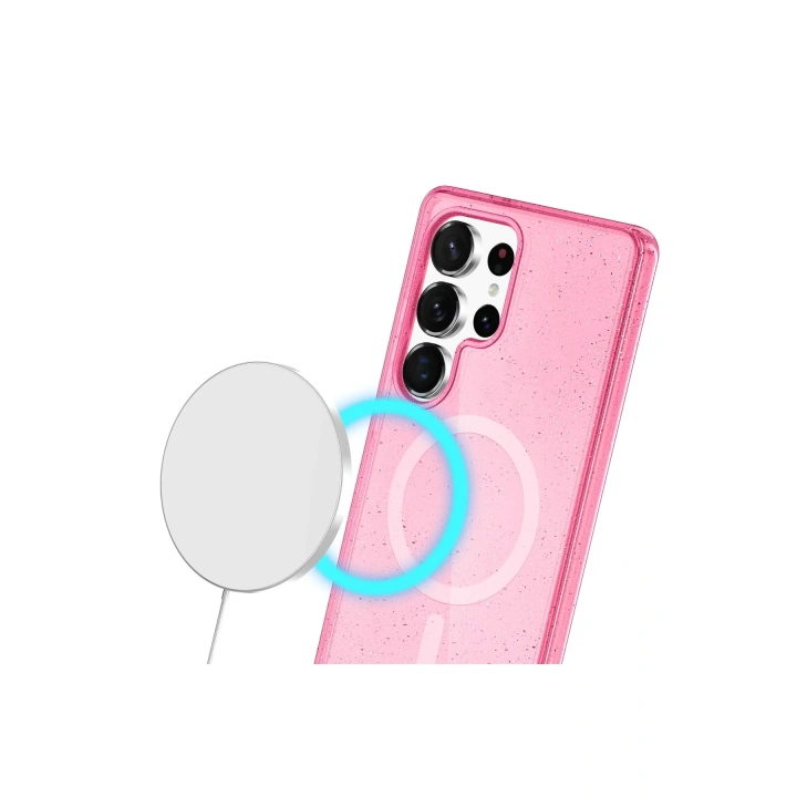 BFS  Samsung Galaxy S23 Ultra Kılıf Glow Magsafe Kapak - Pembe