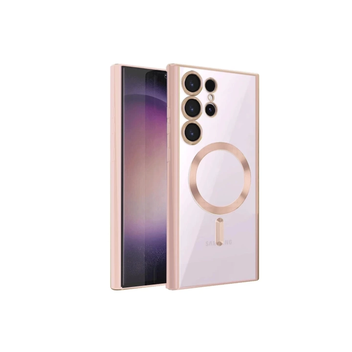 BFS  Samsung Galaxy S23 Ultra Kılıf Kross Magneticsafe Kapak - Rose