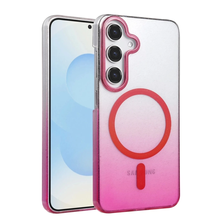 BFS Samsung Galaxy S24 FE Glossy Magsafe Kapak - Pembe