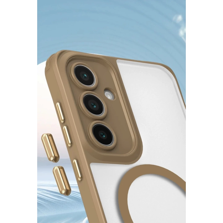 BFS  Samsung Galaxy S24 FE Kılıf Enka Magsafe Silikon Kılıf - Desert