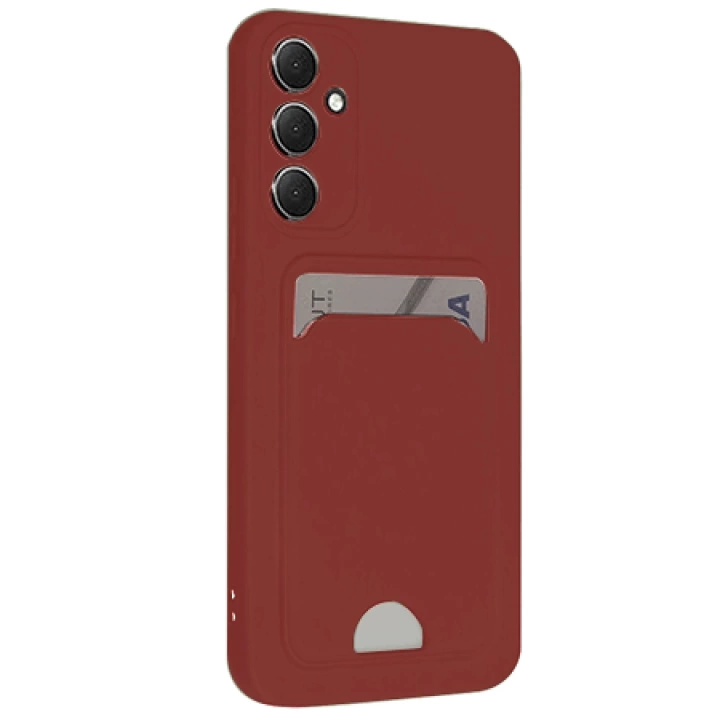 BFS  Samsung Galaxy S24 FE Kılıf Kelvin Kartvizitli Silikon - Bordo