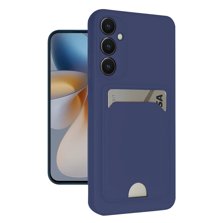 BFS  Samsung Galaxy S24 FE Kılıf Kelvin Kartvizitli Silikon - Lacivert