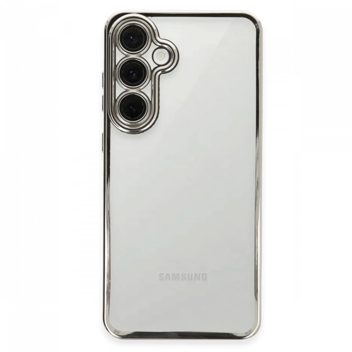 BFS  Samsung Galaxy S24 FE Kılıf  Lensli Silikon - Gümüş