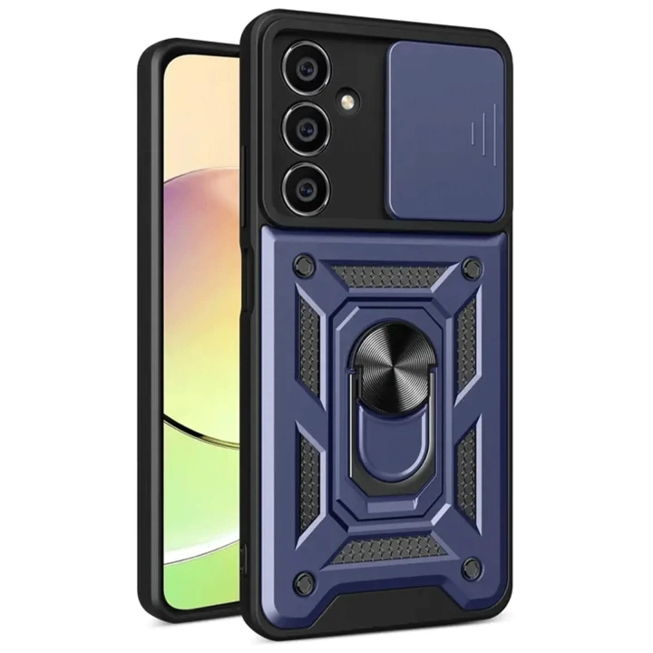 BFS  Samsung Galaxy S24 FE Pars Lens Yüzüklü Silikon - Lacivert