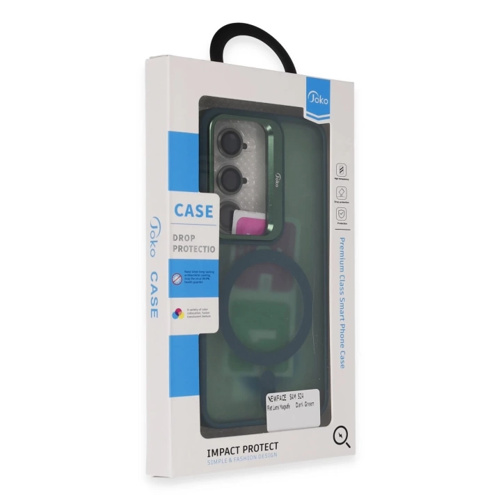 BFS  Samsung Galaxy S24 Flet Lens Magsafe Kapak - Koyu Yeşil