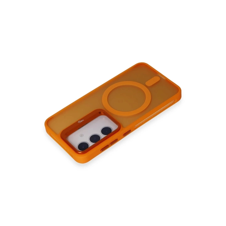 BFS  Samsung Galaxy S24 Flet Lens Magsafe Kapak - Turuncu