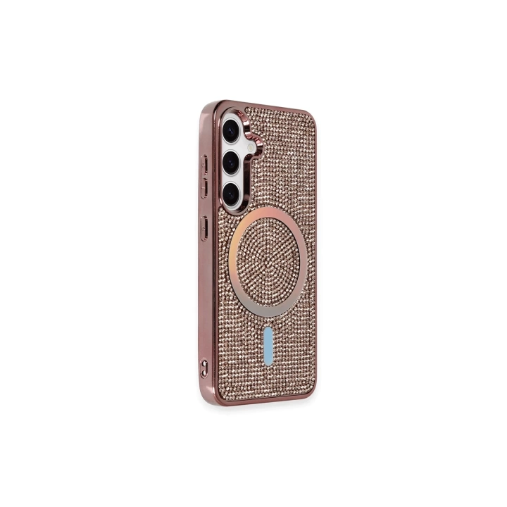 BFS  Samsung Galaxy S24 Kılıf Diamond Magsafe Kapak - Pembe