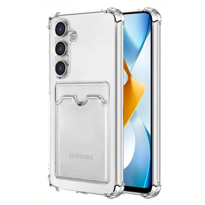 BFS  Samsung Galaxy S24 Kılıf Kart Şeffaf Silikon - Şeffaf