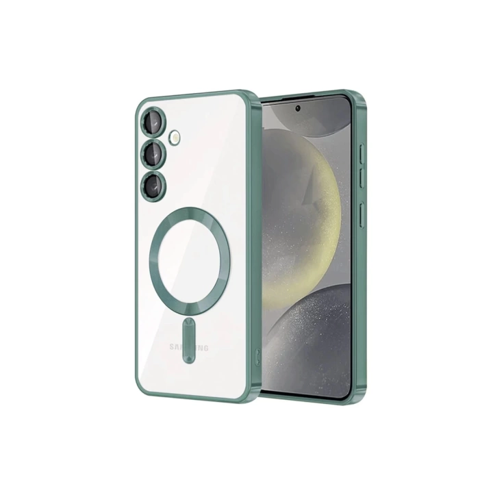 BFS  Samsung Galaxy S24 Kılıf Kross Magneticsafe Kapak - Koyu Yeşil