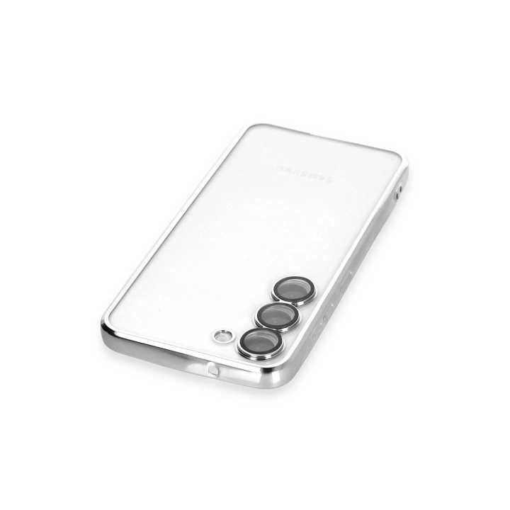 BFS  Samsung Galaxy S24 Kılıf  Lensli Silikon - Gümüş