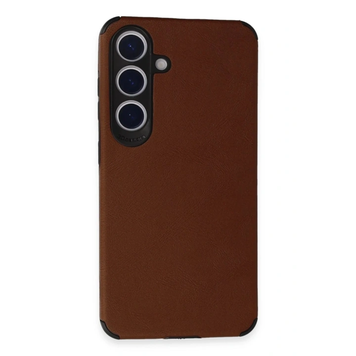 BFS Samsung Galaxy S24 Kılıf Loop Deri Silikon - Kahverengi