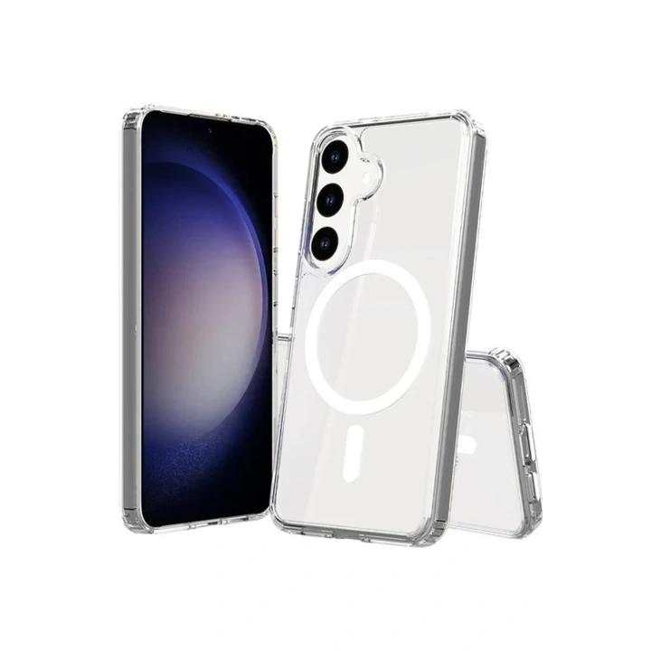 BFS  Samsung Galaxy S24 Kılıf Magneticsafe Şeffaf Silikon - Şeffaf