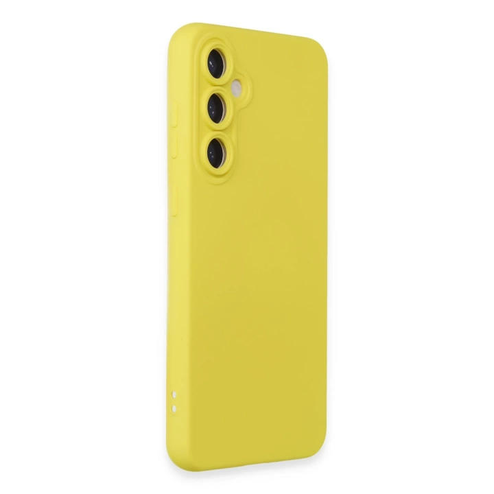 BFS  Samsung Galaxy S24 Kılıf Nano içi Kadife Silikon - Sarı