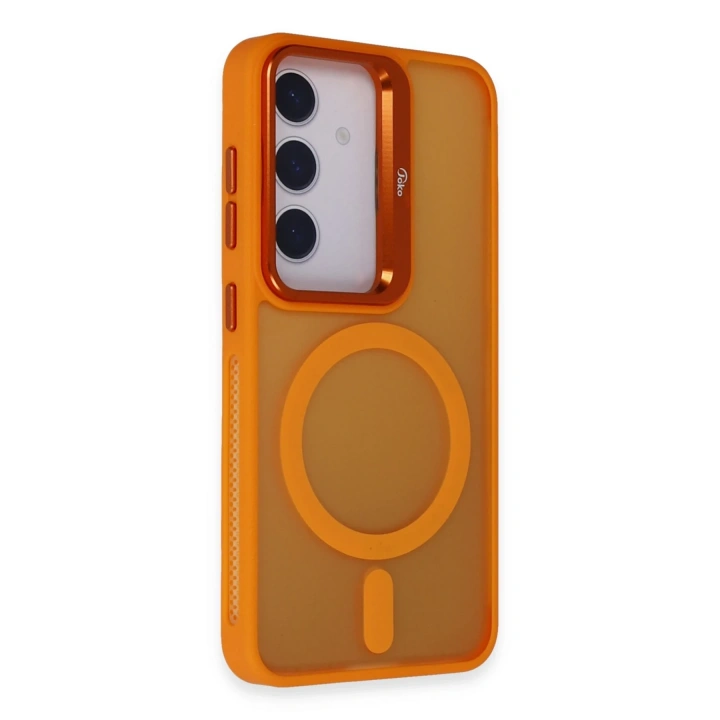 BFS  Samsung Galaxy S24 Plus Flet Lens Magsafe Kapak - Turuncu