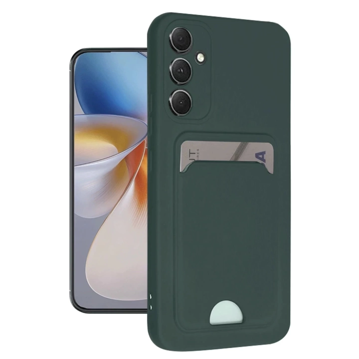 BFS  Samsung Galaxy S24 Plus Kelvin Kartvizitli Silikon - Koyu Yeşil