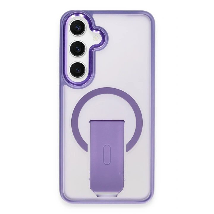 BFS  Samsung Galaxy S24 Tork Magsafe Standlı Kapak - Derin Mor