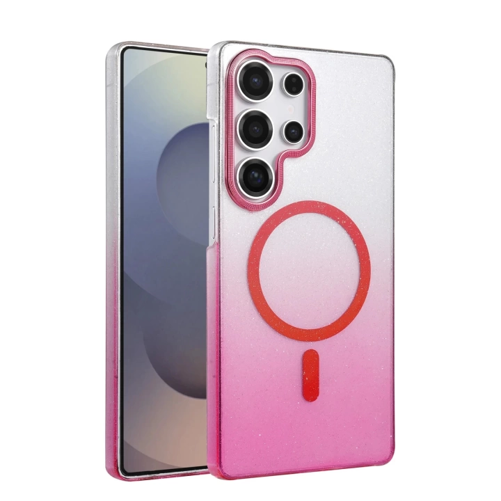 BFS Samsung Galaxy S24 Ultra Glossy Magsafe Kapak - Pembe