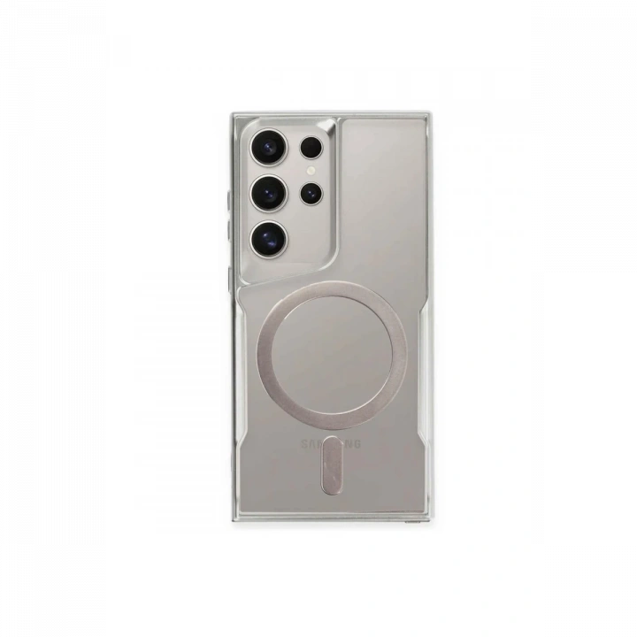 BFS  Samsung Galaxy S24 Ultra Kılıf Boyi Magsafe Silikon Kapak - Gümüş