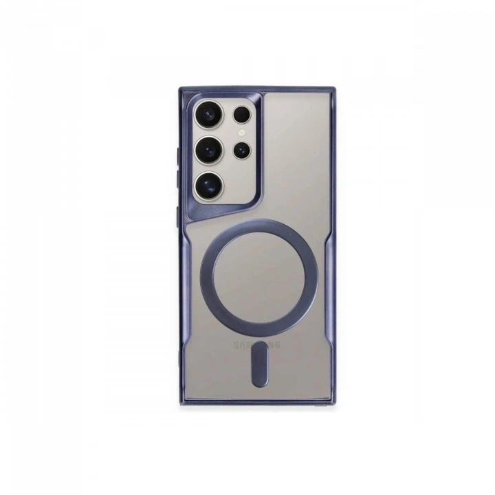BFS  Samsung Galaxy S24 Ultra Kılıf Boyi Magsafe Silikon Kapak - Lacivert