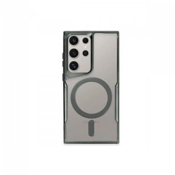 BFS  Samsung Galaxy S24 Ultra Kılıf Boyi Magsafe Silikon Kapak - Yeşil