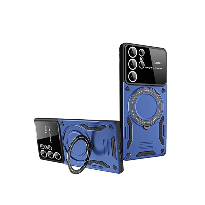 BFS  Samsung Galaxy S24 Ultra Kılıf Joy Lens Standlı Kapak - Lacivert