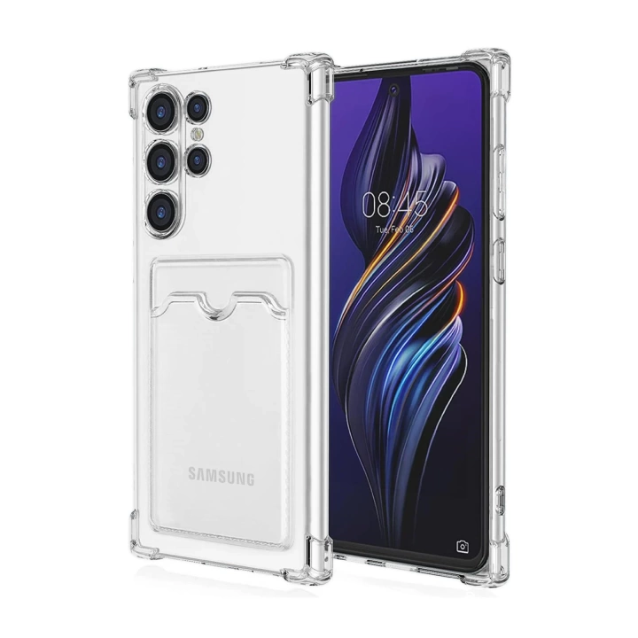 BFS  Samsung Galaxy S24 Ultra Kılıf Kart Şeffaf Silikon - Şeffaf