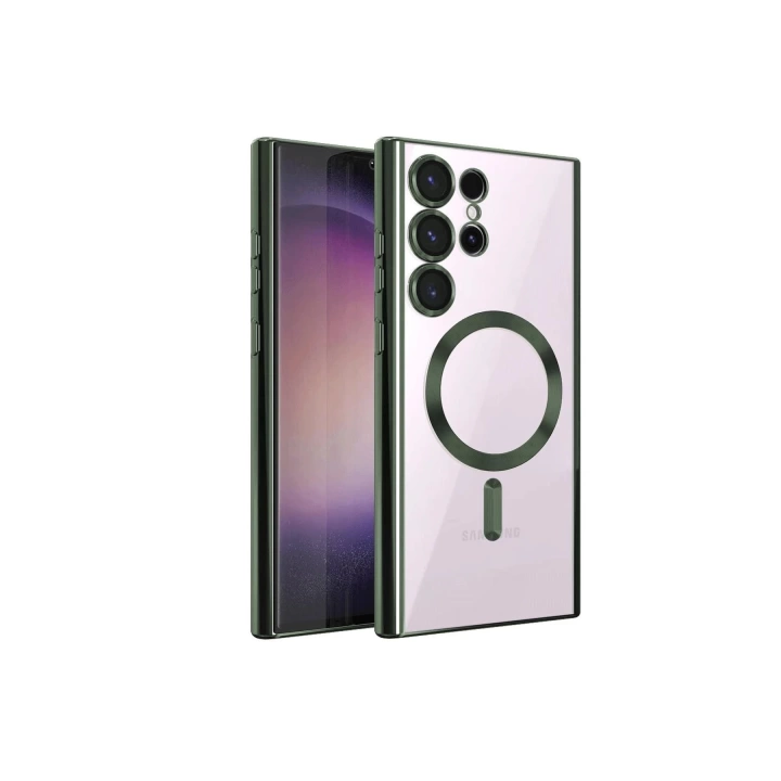 BFS  Samsung Galaxy S24 Ultra Kılıf Kross Magneticsafe Kapak - Koyu Yeşil