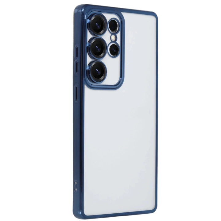BFS  Samsung Galaxy S24 Ultra Kılıf Razer Lensli Silikon - Sierra Blue