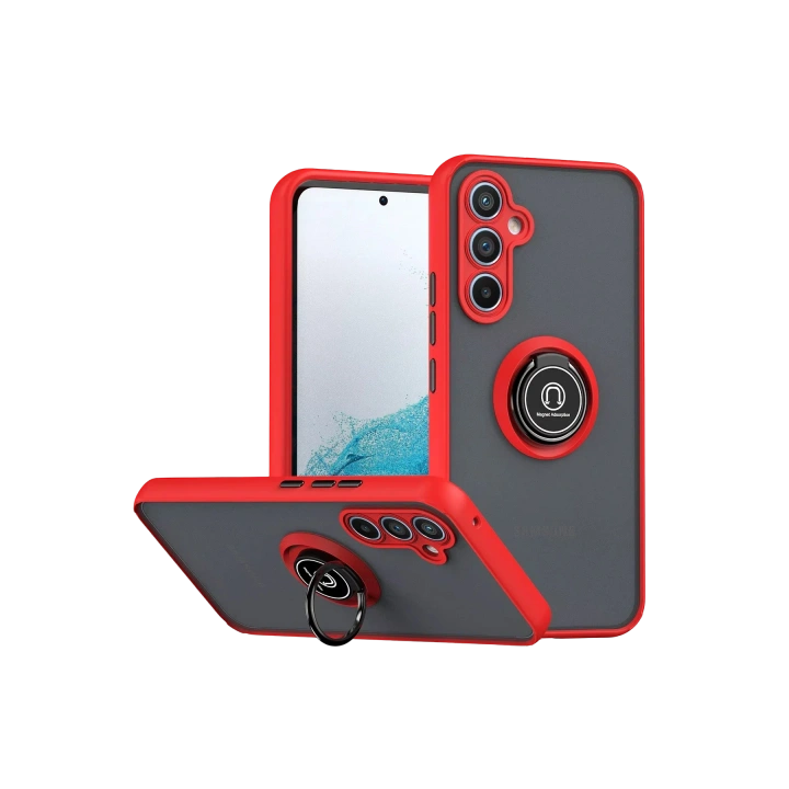 BFS  Samsung Galaxy S25 FE Montreal Yüzüklü Silikon Kapak - Kırmızı