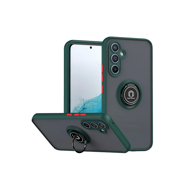 BFS  Samsung Galaxy S25 FE Montreal Yüzüklü Silikon Kapak - Yeşil