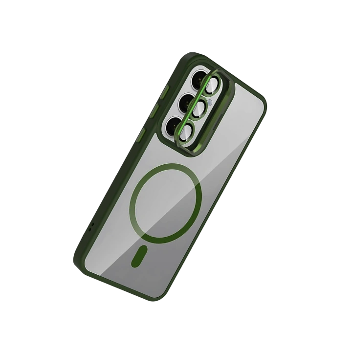 BFS  Samsung Galaxy S25 FE Remim Lensli Magsafe Standlı Kapak - Koyu Yeşil