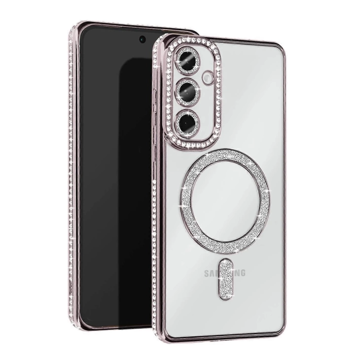 BFS  Samsung Galaxy S25 Plus Kılıf Joke Simli Magneticsafe Kılıf - Gümüş