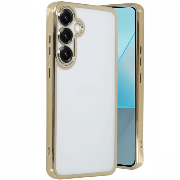 BFS  Samsung Galaxy S25 Plus Kılıf  Lensli Silikon - Gold