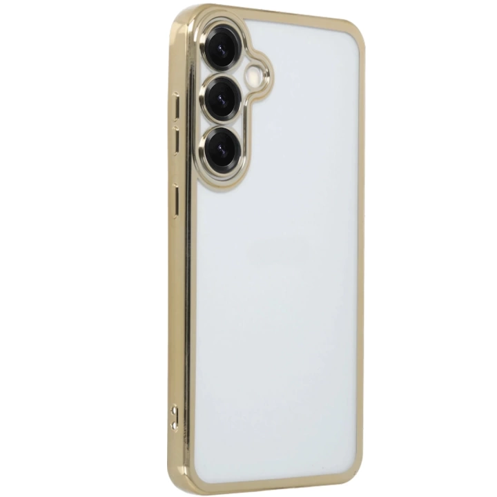 BFS  Samsung Galaxy S25 Plus Kılıf Razer Lensli Silikon - Gold