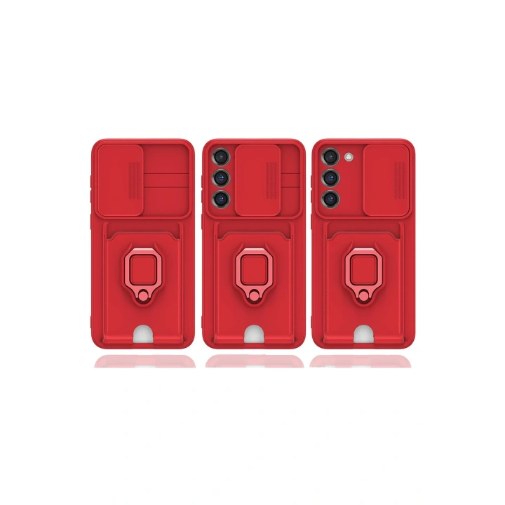 BFS  Samsung Galaxy S25 Plus Kılıf Zuma Kartvizitli Yüzüklü Silikon - Yeşil