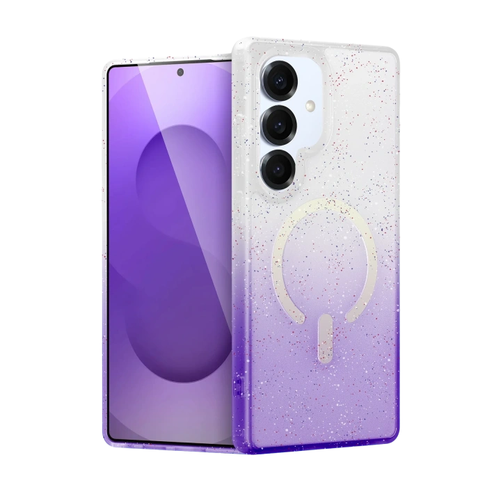 BFS  Samsung Galaxy S25 Pummel Shiny Magsafe Kapak - Mor