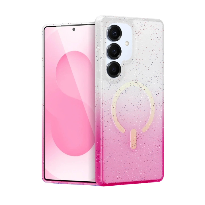 BFS  Samsung Galaxy S25 Pummel Shiny Magsafe Kapak - Pembe