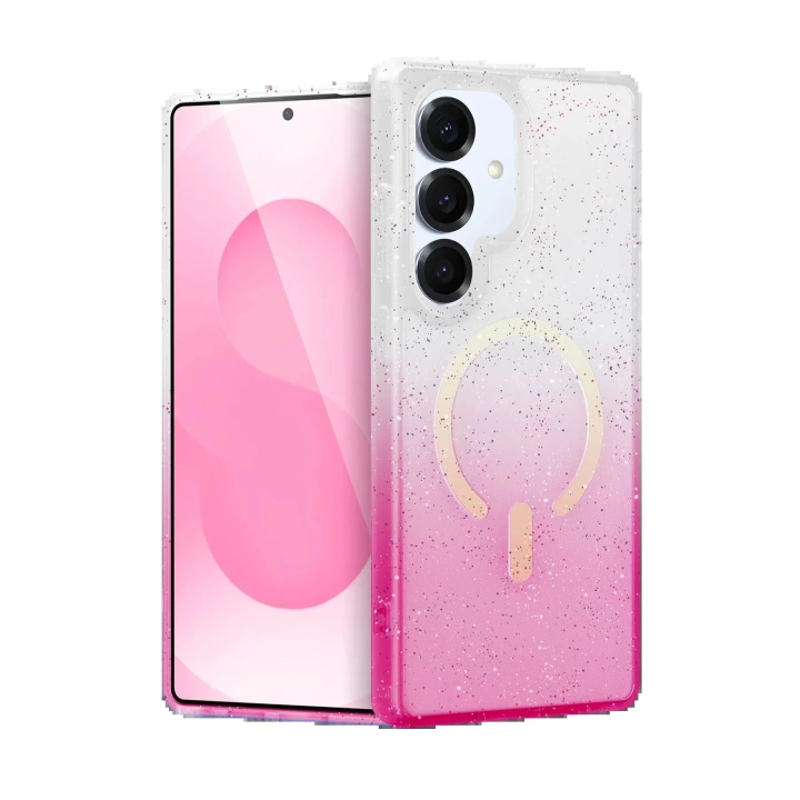BFS Samsung Galaxy S25 Pummel Shiny Magsafe Kapak - Pembe