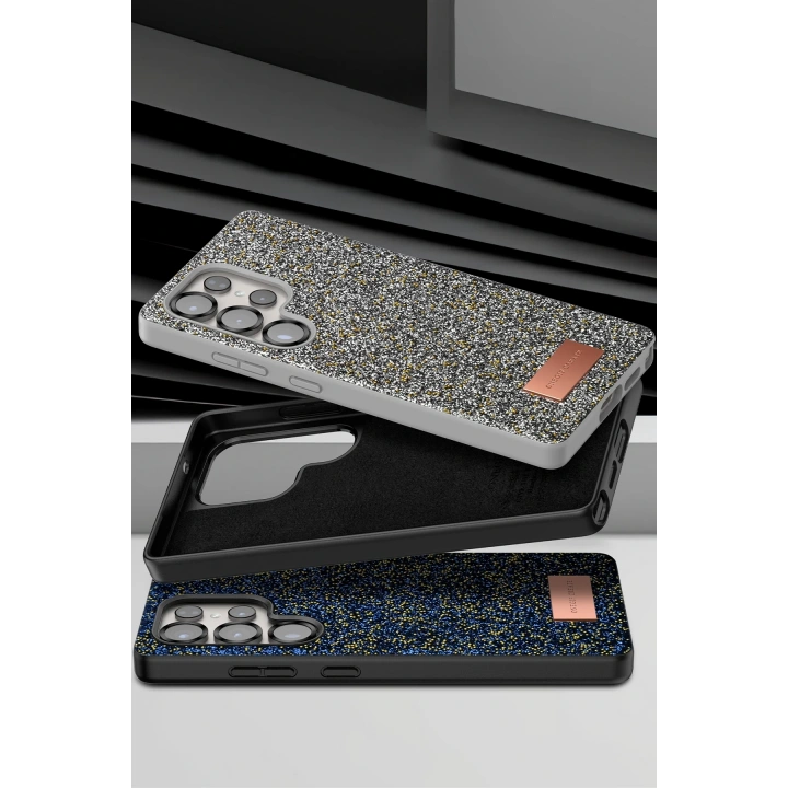 BFS  Samsung Galaxy S25 Ultra Bright Simli Kapak - Siyah