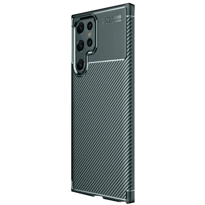 BFS  Samsung Galaxy S25 Ultra Kılıf Auto Focus Karbon Kapak - Koyu Yeşil