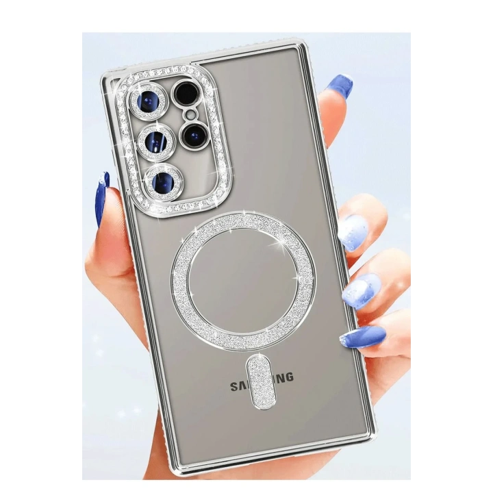 BFS  Samsung Galaxy S25 Ultra Kılıf Joke Simli Magneticsafe Kılıf - Gold