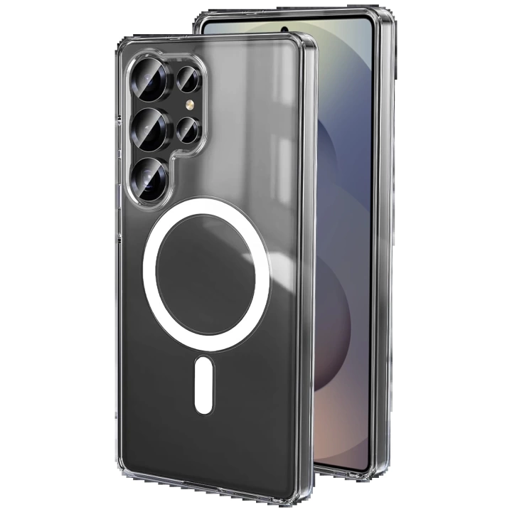 BFS  Samsung Galaxy S25 Ultra Kılıf Magneticsafe Şeffaf Silikon - Şeffaf